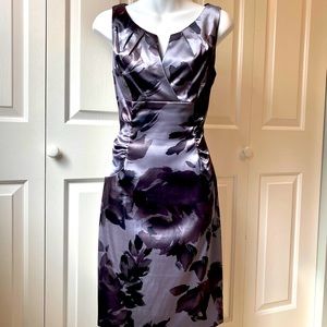 London Times Satin Sheath Dress